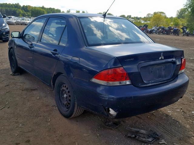 JA3AJ26E06U062790 - 2006 MITSUBISHI LANCER ES BLUE photo 3