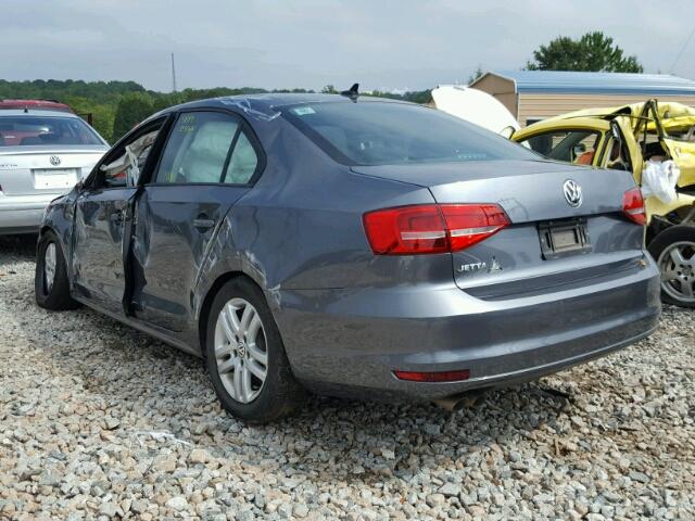 3VW2K7AJ6FM211323 - 2015 VOLKSWAGEN JETTA BASE GRAY photo 3