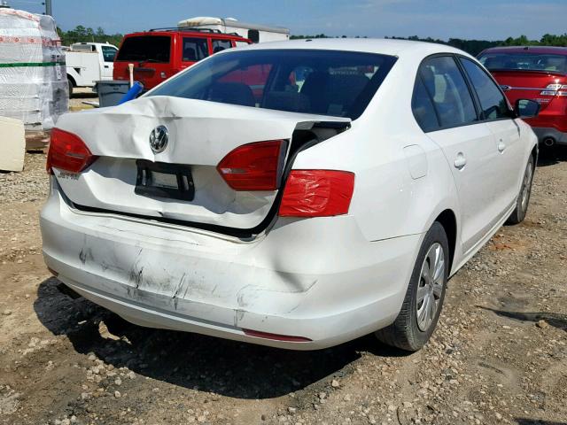 3VW2K7AJ6EM332965 - 2014 VOLKSWAGEN JETTA BASE WHITE photo 4