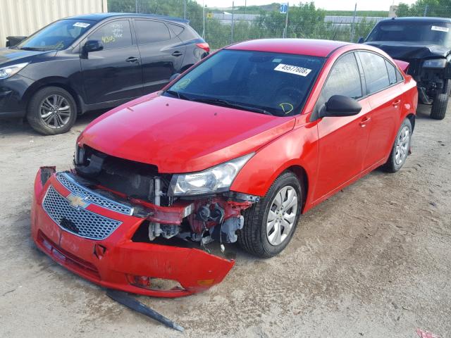 1G1PA5SHXE7191395 - 2014 CHEVROLET CRUZE LS RED photo 2