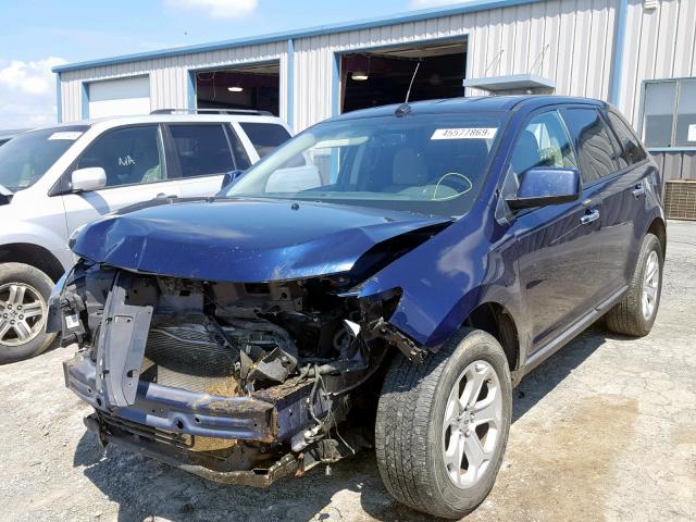 2FMDK4JC1BBA41665 - 2011 FORD EDGE SEL BLUE photo 2