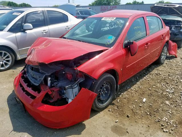 1G1AT58H897292528 - 2009 CHEVROLET COBALT LT RED photo 2