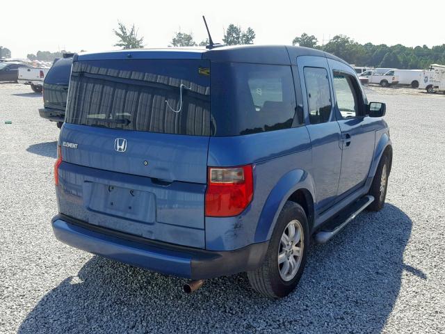 5J6YH18776L002929 - 2006 HONDA ELEMENT EX BLUE photo 4