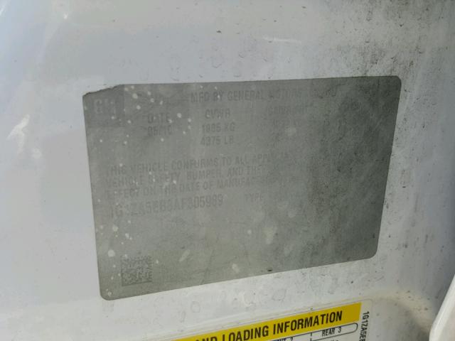 1G1ZA5EB8AF305989 - 2010 CHEVROLET MALIBU LS Ağ foto 10