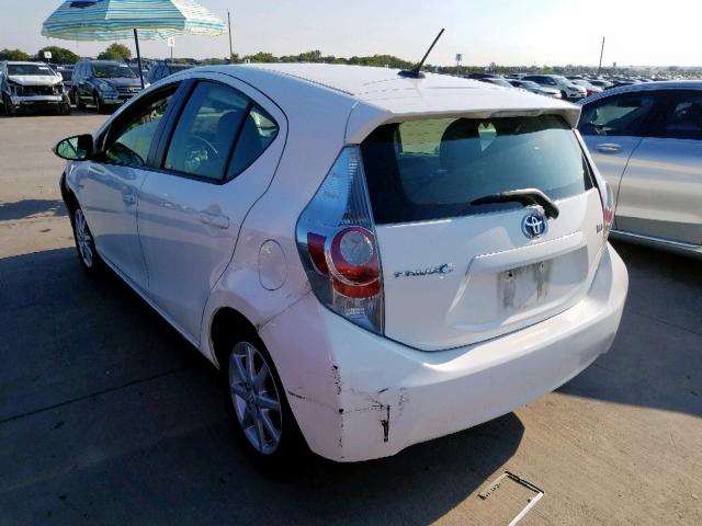 JTDKDTB32C1014440 - 2012 TOYOTA PRIUS C WHITE photo 3