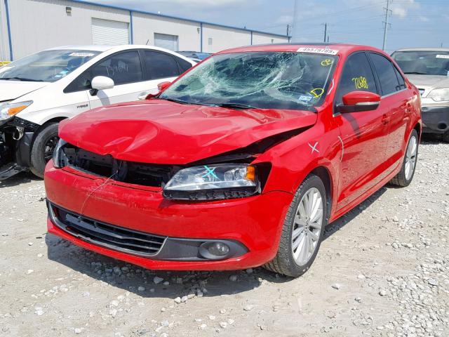 3VWLL7AJ7DM437160 - 2013 VOLKSWAGEN JETTA TDI RED photo 2