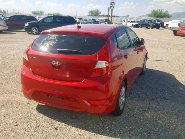 KMHCT5AEXGU255555 - 2016 HYUNDAI ACCENT SE RED photo 4