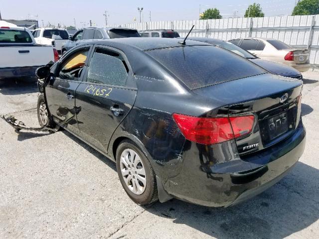 KNAFU4A28C5557863 - 2012 KIA FORTE EX BLACK photo 3