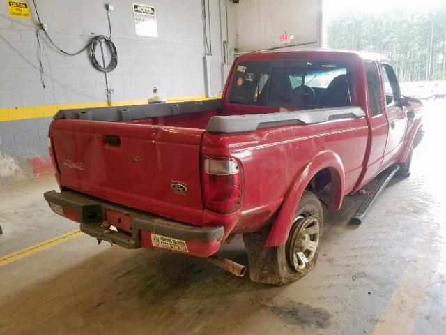 1FTZR15U71PA15795 - 2001 FORD RANGER SUP RED photo 4