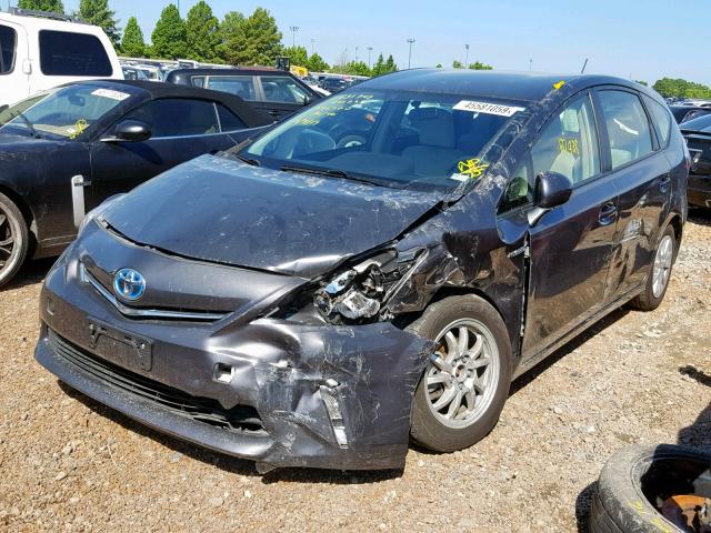 JTDZN3EU6D3188324 - 2013 TOYOTA PRIUS V GRAY photo 2