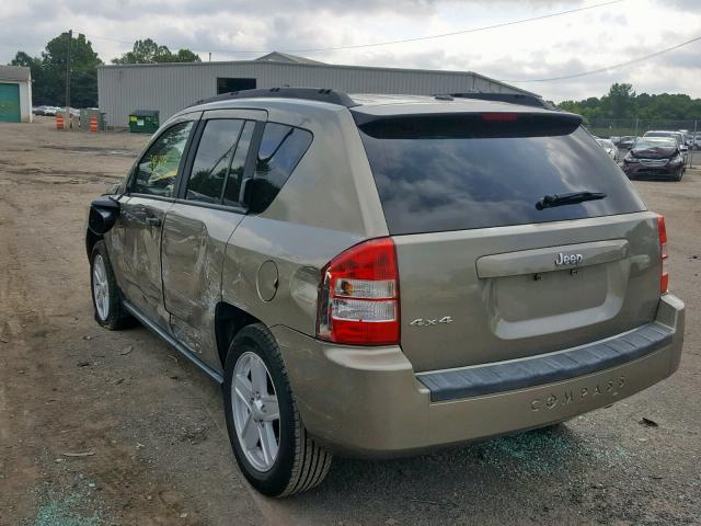 1J8FF47W27D273172 - 2007 JEEP COMPASS BEIGE photo 3