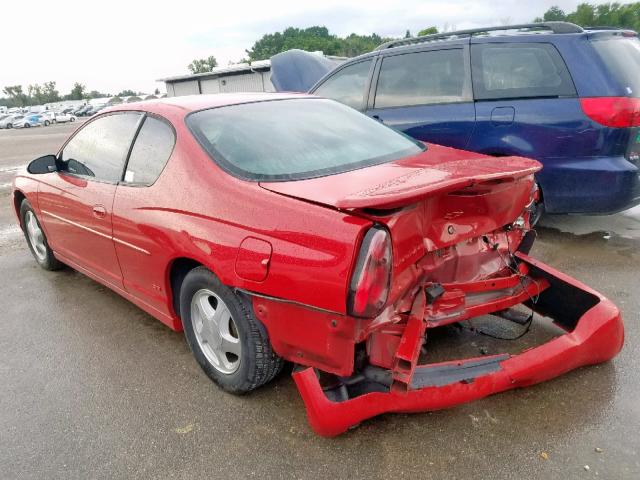 2G1WX12K649289688 - 2004 CHEVROLET MONTE CARL RED photo 3