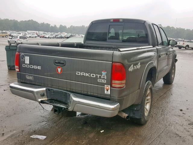 1D7HG48N04S654406 - 2004 DODGE DAKOTA QUA GRAY photo 4