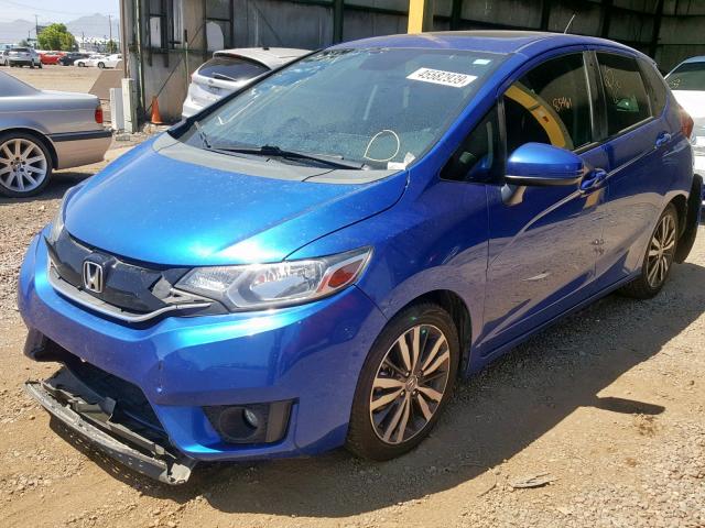 3HGGK5H83FM745851 - 2015 HONDA FIT EX BLUE photo 2