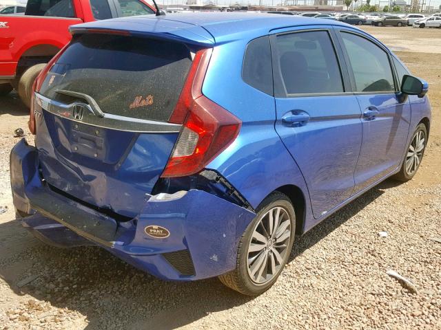 3HGGK5H83FM745851 - 2015 HONDA FIT EX BLUE photo 4