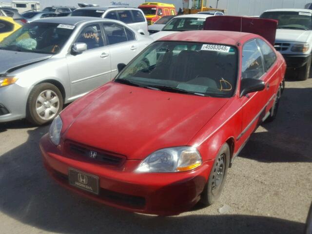 1HGEJ6123WL098309 - 1998 HONDA CIVIC DX RED photo 2