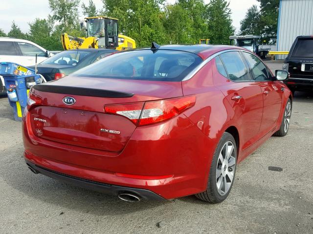 KNAGR4A67B5122923 - 2011 KIA OPTIMA SX RED photo 4