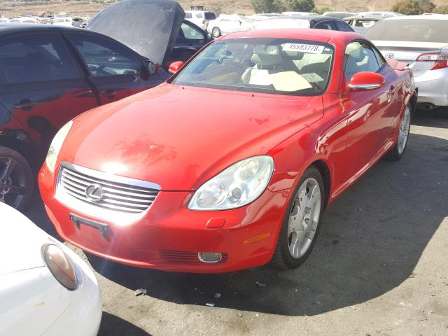 JTHFN48Y950063925 - 2005 LEXUS SC 430 RED photo 2