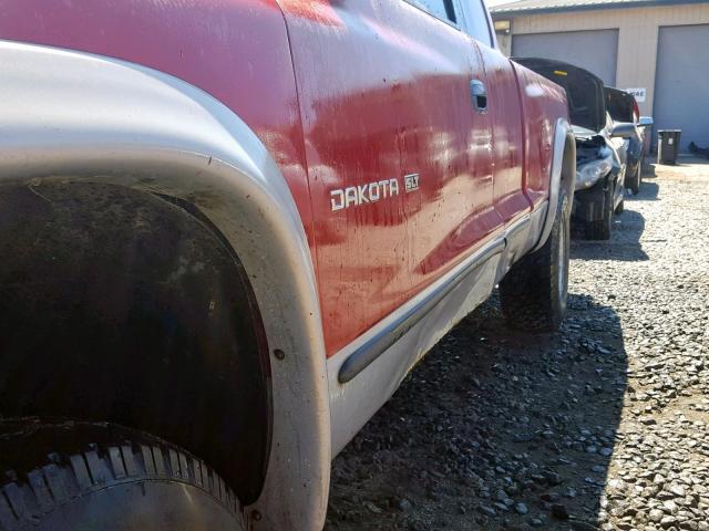 1B7GG23Y7VS277778 - 1997 DODGE DAKOTA RED photo 9