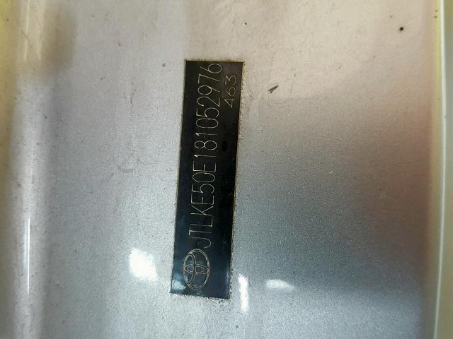 JTLKE50E181052976 - 2008 TOYOTA SCION XB 灰色 照片 10