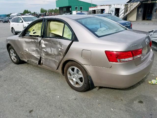 5NPET46C96H147595 - 2006 HYUNDAI SONATA GL BEIGE photo 3