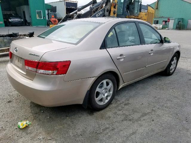 5NPET46C96H147595 - 2006 HYUNDAI SONATA GL BEIGE photo 4