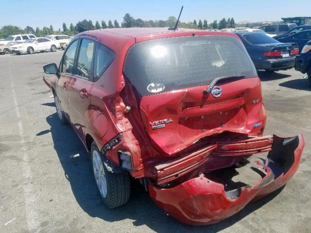 3N1CE2CP0FL436137 - 2015 NISSAN VERSA NOTE RED photo 3