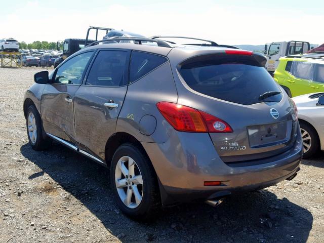 JN8AZ18W19W107520 - 2009 NISSAN MURANO S BROWN photo 3