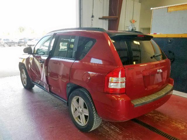1J8FT47W17D121229 - 2007 JEEP COMPASS RED photo 3