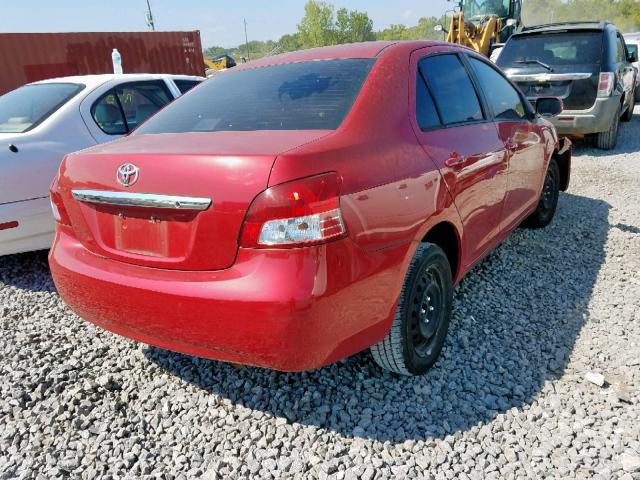 JTDBT4K39C1421387 - 2012 TOYOTA YARIS RED photo 4