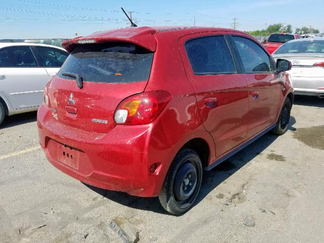 ML32A3HJ9FH038537 - 2015 MITSUBISHI MIRAGE DE BURGUNDY photo 4