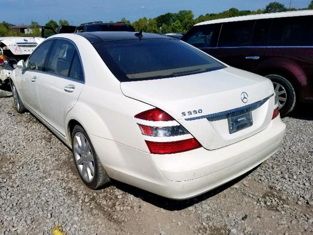 WDDNG71X88A153940 - 2008 MERCEDES-BENZ S 550 WHITE photo 3