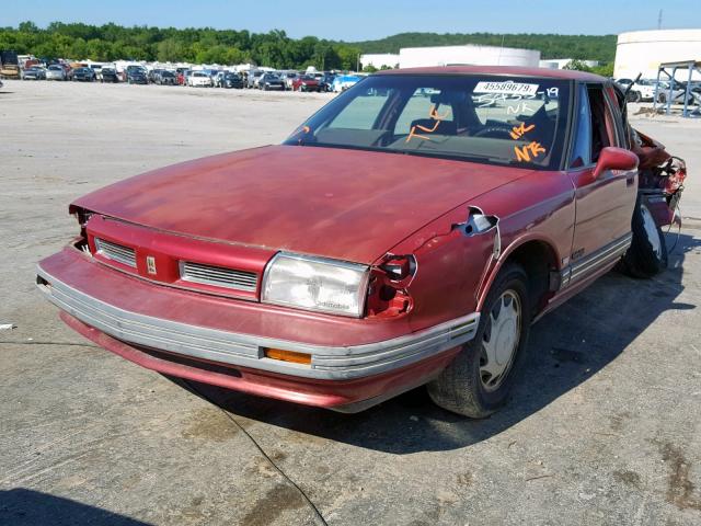 1G3HN53L1NH361981 - 1992 OLDSMOBILE 88 ROYALE RED photo 2