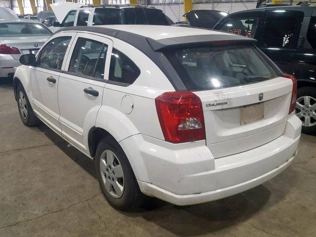 1B3HB28B87D242781 - 2007 DODGE CALIBER WHITE photo 3