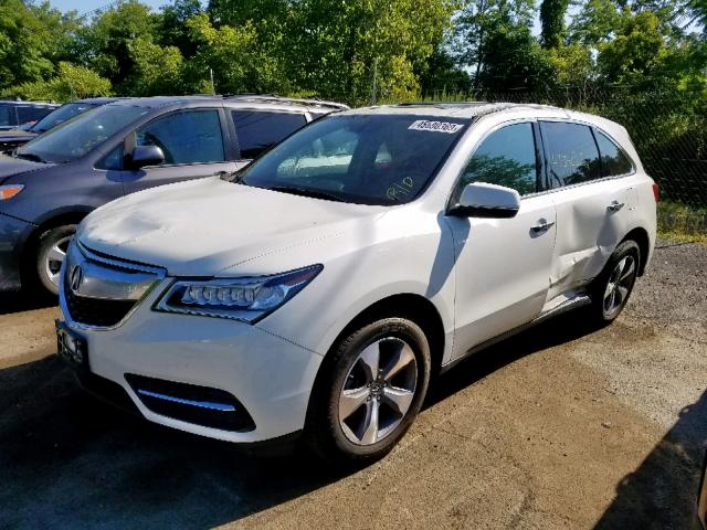 5FRYD4H20GB047706 - 2016 ACURA MDX WHITE photo 2