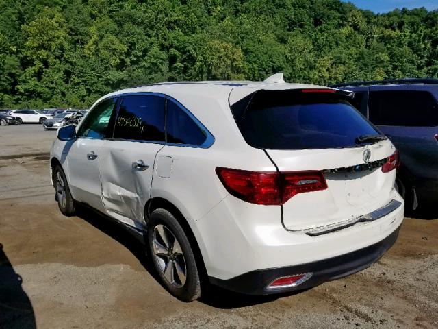 5FRYD4H20GB047706 - 2016 ACURA MDX WHITE photo 3