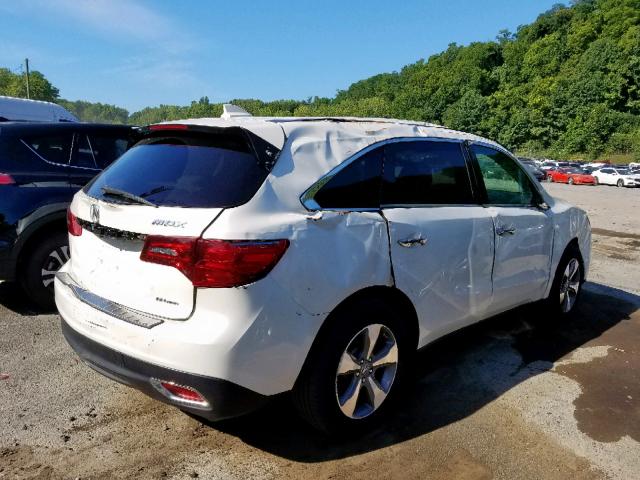 5FRYD4H20GB047706 - 2016 ACURA MDX WHITE photo 4