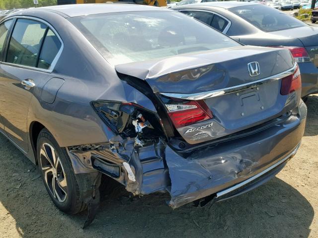 1HGCR2F38GA108016 - 2016 HONDA ACCORD LX GRAY photo 9