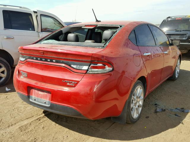 1C3CDFCB7ED668125 - 2014 DODGE DART LIMIT RED photo 4