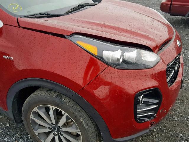 KNDPNCAC2H7084691 - 2017 KIA SPORTAGE E RED photo 9