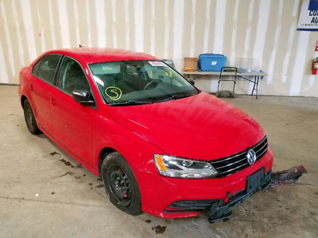 3VW2K7AJ5FM403025 - 2015 VOLKSWAGEN JETTA BASE RED photo 1