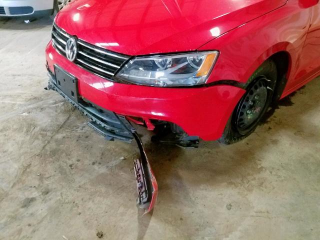 3VW2K7AJ5FM403025 - 2015 VOLKSWAGEN JETTA BASE RED photo 9