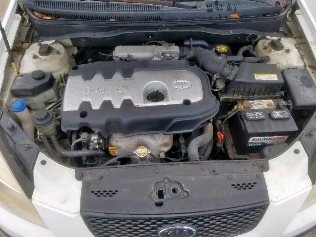 KNADE123466050774 - 2006 KIA RIO WHITE photo 7