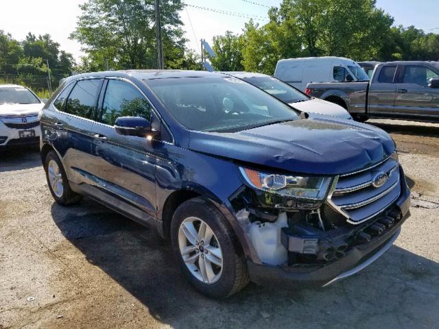 2FMPK4J88HBB08196 - 2017 FORD EDGE SEL BLUE photo 1