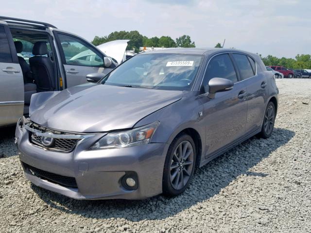 JTHKD5BH7C2121841 - 2012 LEXUS CT 200 CHARCOAL photo 2