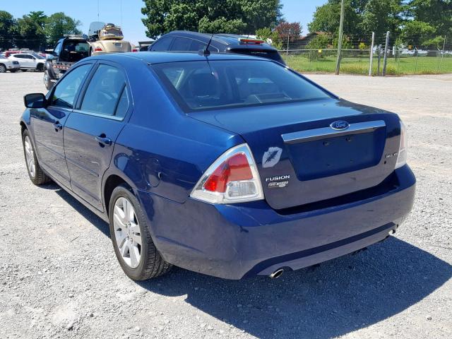 3FAHP081X7R141329 - 2007 FORD FUSION SEL BLUE photo 3