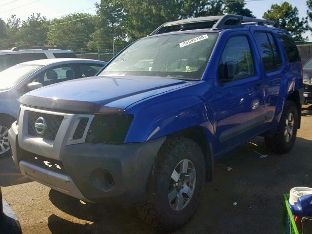 5N1AN0NW9DN823825 - 2013 NISSAN XTERRA X BLUE photo 2