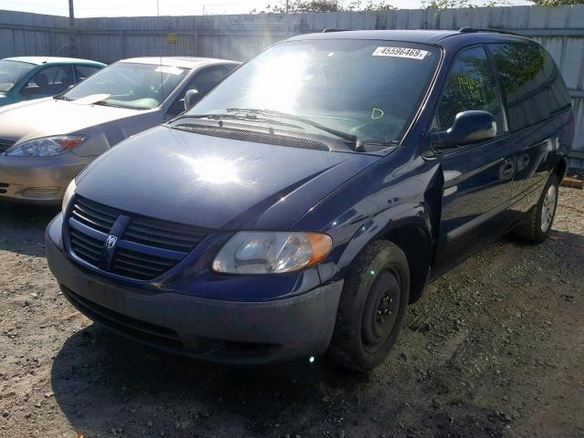 1D4GP25R35B186421 - 2005 DODGE CARAVAN SE BLUE photo 2