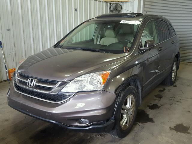 5J6RE3H71AL015810 - 2010 HONDA CR-V EXL TAN photo 2