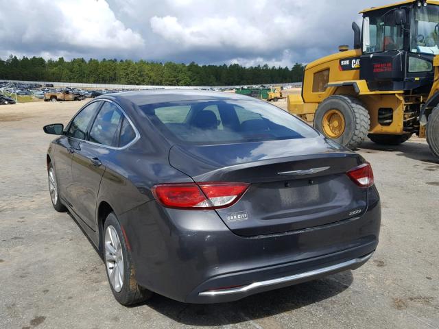 1C3CCCAB1FN704178 - 2015 CHRYSLER 200 LIMITE GRAY photo 3